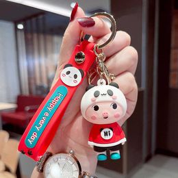 Key Ring Pendant Cute Piggy Leather Bag Car Plastic Soft Rubber Doll Keychain Accessories Jewellery Festivals Gift G1019