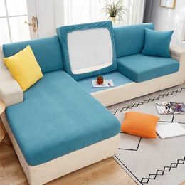 Elastic Sofa Cushion Cover For Armchair Living Room Thick Corner Seats Funiture Protector Slipcover Couch 211116