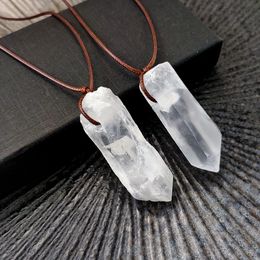 irregular Natural Healing white Jade Crystal Pendant Necklace For women Gift Jewellery