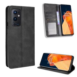 Carbon Fibre Cases For Oneplus 9 Pro Nord N100 N10 8T 9R Case Magnetic Book Stand Card Wallet PU Leather Protective Cover