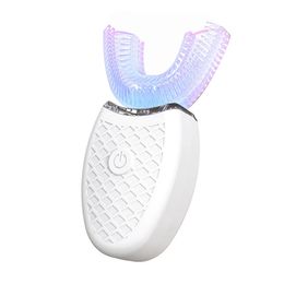 Ultrasonic Fully Automatic 360° Electric Toothbrush U-shaped LED Light Clean Teeth Whiten Oral Cleaning - A