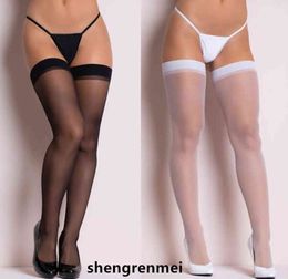 Shengrenmei 2019 Women Rib Top Cuff Sexy Silk Silk Stockings Ladies Calza bianca alta Media DE Mujer Y1119