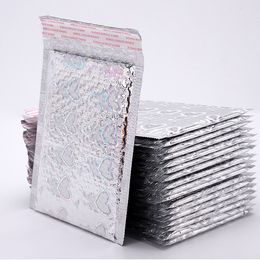 50Pcs New Bubble Mailer Laser Aluminum Film Bubble Envelope Printed Shipping Bags With Bubble Express Packaging Bag 15x18cm