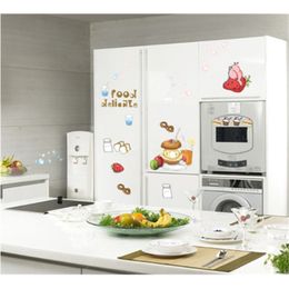 Can remove the wall stick a milk cup creative cartoon ambry kitchen decorative refrigerator dining-room wall stickers 210420