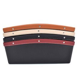 1PC Car Organiser PU Leather Storage Car Seat Slit Gap Pocket Storage Cup Holder Box Multifunctional Car Interior Accessories232r