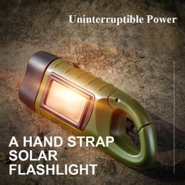 Flashlights Torches Portable LED Hand Crank Dynamo Torch Solar Power USB Charging Professional Tent Light For Outdoor Camping