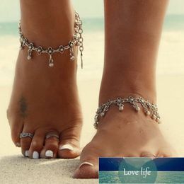 1pc Antique Silver Color Beach Anklets for Women Vintage Bohemian Flower Ankle Bracelet Cheville Foot Jewelry Factory price expert design Quality Latest Style