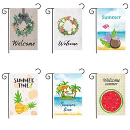 Summer Garden Flag Outdoor Festival Party Courtyard Decoration Fruit and Flower Printing Welcome Flags 30 * 45cm T500564