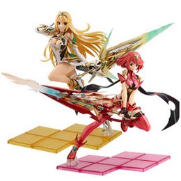 27cm Anime Xenoblade 2 Homura Hikari PVC Action Figure Chronicles Game Fate Over Pyra Fighting 1\7 Scale Heroine Sexy Figures H1108