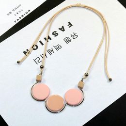 Round Resin Acrylic Beads Women Pendant Necklaces Statement Necklace Chunky Collares Boho Fashion Jewellery Gifts For Girls Long Chokers