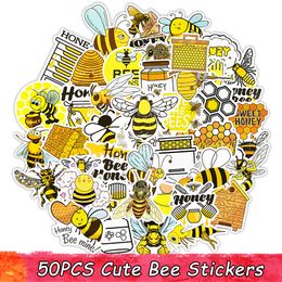 50 PCS Cute Bee Sticker Toys for Kids Gift Cartoon Honey Insect Animal Stickers to DIY Laptop Phone Fridge Kettle Bike Car Decal