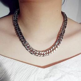2021 Punk Metal Statement Necklace for Women Simple Fashion Chunky Chain Choker Necklaces Jewellery