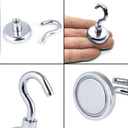 Magnetic Hooks Powerful Hook Magnet Holder Suction Wall Hook Holder Support Hardware Magnetic Tool Silver CCF7755