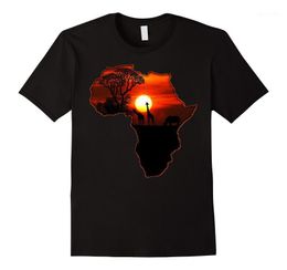 Men's T-Shirts Funny T Shirt Men Novelty Women Tshirt Africa Map Of Tee South African Sunset Safari