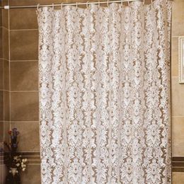 Fashion Morocco PEVA Curtain Home Shower Waterproof Bathing Bathroom Hook Floral Print Europe 211116