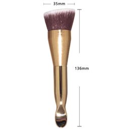 Double Duty Beauty Foundation Makeup Brush & Spatula - Gold - Beauty Cosmetics Tools