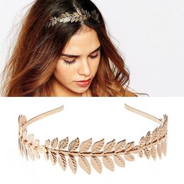 Fashion Gold Sliver Metal leaf Hairband for Women Sweet Wedding Hair Accessories Tiara Elegant Girls Headband Headwear