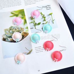 Cute Resin Hat Shape Dangle Earrings Creative Drop Earring For Female Women Girls Birthday Gift Party Jewellery Earrings Decoration