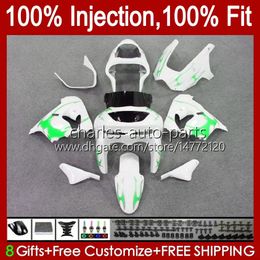 Injection Mould Bodys For KAWASAKI NINJA ZX9 R ZX9R 98 99 00 01 Bodywork 17No.36 ZX900 ZX-900 900CC ZX-9R 1998 1999 2000 2001 ZX 9R 9 R 900 CC 98-99 OEM Fairing Kit green flames