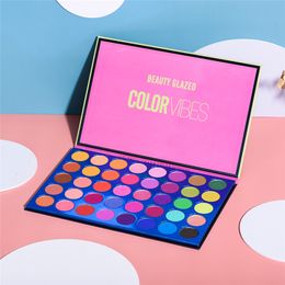 Newest Makeup Beauty Glazed 40 Colors COLOR VIBES Eye Shadow Matte Shimmer Nude Neutral High Pigmented Blendable Pallet Original brand Cosmetics Eyeshadow Palette