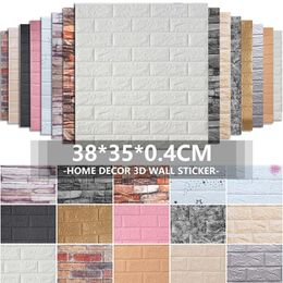 Wallpapers 35x38cm 3D Wall Stickers Self Adhesive Foam Brick Room Decor DIY Wallpaper Living Sticker For Kids