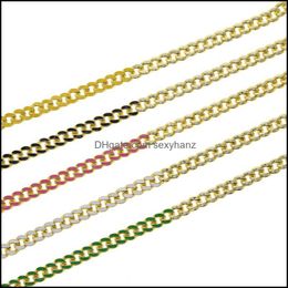 Necklaces & Pendants Gold Colour 8Mm Width Neon Enamel Cuban Link Chain Choker Necklace Summer Colorf Rainbow Jewellery Chains Drop Delivery 20