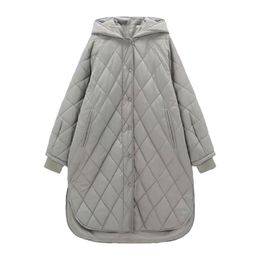 Casual winter High quality simple design women long cotton jacket Hooded Coats 210913