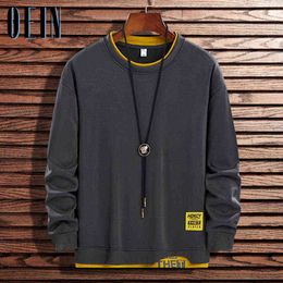 Fashion Brand Hip Hop Men Hoodies Autumn Mens Sweatshirts Casual Solid Pullover Street Wear Clothing Mens Harajuku Tops 211217