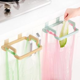 Hooks & Rails Garbage Bags Shelf Trash Can Bracket Household Wastebasket Cabinet Door Rag Rack Kitchen Storage Wall Organiser Zero Waste