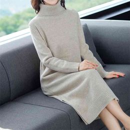 Pullover Autumn Winter Knitted Sweater For Women Long Sleeves Turltneck Sexy Loose Office Ladies Casual Sweaters 210427