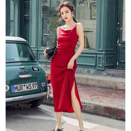 Vintage Summer Beach Dresses Girls Sexy Women Maxi Loose Sleeveless V-neck Sling Long Black Female Plus Size 210601