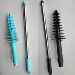 Toilet Brushes & Holders Durable Piston Dredger Stainless Steel Long Handle Plungers For Bathroom Sink Sewer Pipe Block Tools