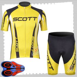 SCOTT team Cycling Short Sleeves jersey (bib) shorts sets Mens Summer Breathable Road bicycle clothing MTB bike Outfits Sports Uniform Y210414225