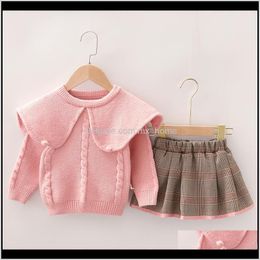 Sets Clothing Baby Kids Maternity Drop Delivery 2021 Spring Born Girls Knitted Shirt Sweater Skirt Baby Suits Birthday Outfits 7Euy Jvcoz