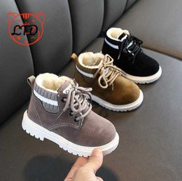 New Boots for Boys Children Casual Shoes Autumn Winter Martin Boots Boys Shoes Fashion Leather Antislip Kids Boots Size 21-30 X0703