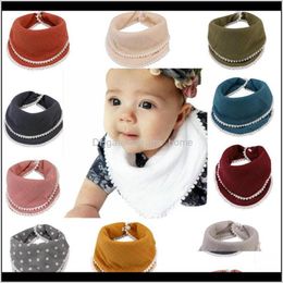 Infant Cotton Baby Flower Solid Color Infinity Scarf Boys Girls Saliva Towel Child Bandana Mhjrx Bibs Ntb2A