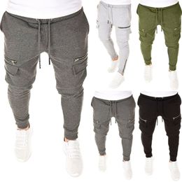 Joggers for Men Jogging Pants Sweatpants Fashionable Zip Up Pockets Casual Slim Fit Long Trousers Sports Size 38 42