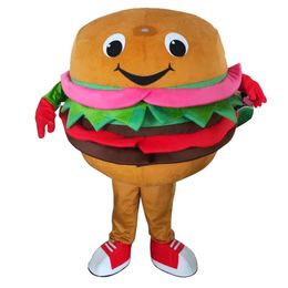 Halloween Cute hamburger Mascot Costume High Quality Customise Cartoon Anime theme character Adult Size Christmas Birthday Party Fancy Outfit
