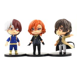 5pcs My Hero Academia Figure Midoriya Izuku Todoroki Shoto Bakugo Katsuki Dazai Osamu Nakahara Chuya Bungo Stray Dogs Model Toys X0522