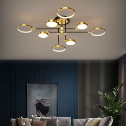 Nordic Moderne Deckenleuchten Glanz für Wohnzimmer Schlafzimmer Esszimmer Studie führte Techo Gold Lampenfassung