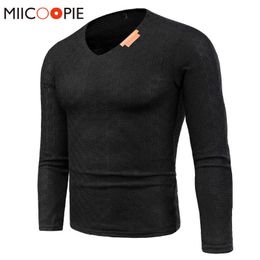 Spring Brand Mens Sweater Pullovers Simple Style Cotton Knitted V Neck Solid Sweater Jumpers Thin Male Knitwear Plus Size 6XL Y0907