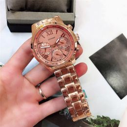 Fashion Brand Geometric Roman Number Watches New Women Stainless Steel Multi-function Quartz Wristwatch Female Week Clock