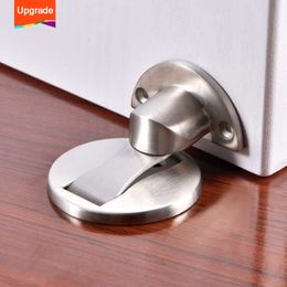 Upgrade Magnet Door Stops Stainless Steel Stopper Magnetic Holder Toilet Glass Hidden stop Furniture Hardware 210724