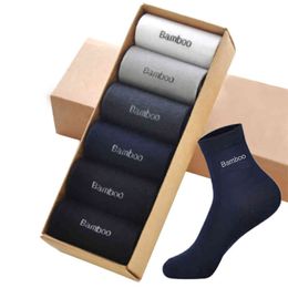 10PCS=5pair High Quality 100% Bamboo Fiber Men Casual Business Breatheable Men's Dress Socks Gift Original Sokken