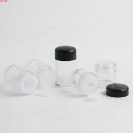 50 X Travel Empty 5G 10G Clear Plastic Powder Sample Jar 5ml powder case with 1 3 12 Holes White Black Cap Cosmetic jargood