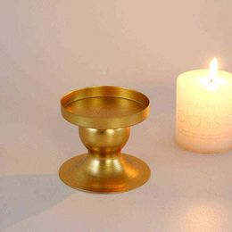 European-style Golden Geometric Round Wrought Iron Candlestick Window Home Soft Decoration Photo Props Metal Crafts Candle Holders Wholesale Weddings 10pcs