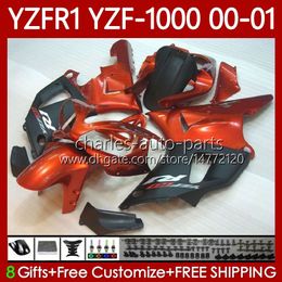 Motorcycle Bodywork For YAMAHA YZF-R1 YZF1000 YZF R 1 1000 CC 00-03 Bodys 83No.64 YZF Orange black R1 1000CC 2000 2001 2002 2003 YZF-1000 YZFR1 00 01 02 03 OEM Fairing Kit