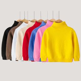 Unisex Kids Turtleneck for Boy Knitted Clothing Pure Cotton Sweaters Girls Striped Sweater Children Winter Girl Clothes Pullover Y1024