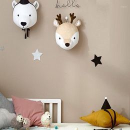 Decorative Objects & Figurines Animal Head Wall Decoration Kids Room Decor Nursery Hanging Baby Gifts Stuffed Toys