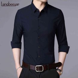2021 New Fashion Brand Designer Shirt Men Dress Shirts Slim Fit Streetwear Long Sleeve Korean High Quality Casual Men Clothes G0105